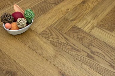 Natural Engineered Flooring Oak Herringbone Light Smoked Brushed UV Lacquered 14/3mm By 120mm By 600mm